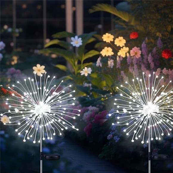 Solar Outdoor Garden Lights, 2 Pack 180 LED Copper Wire Solar Firework Lights - Picture 7 of 7